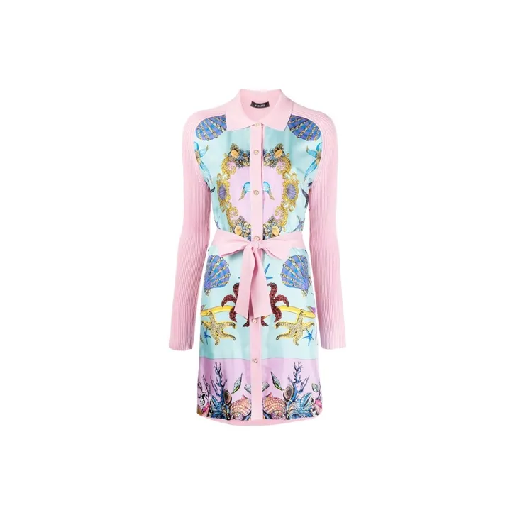 VERSACE Long Sleeved Dress Women's Pink-0