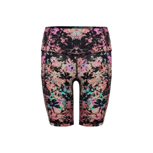 Lululemon Fast And Free Casual Shorts Satin Women's Floral Red Multicolor