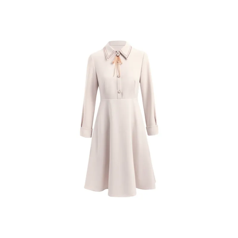 Olrain SS22 A Line Skirt Dress Apricot-0