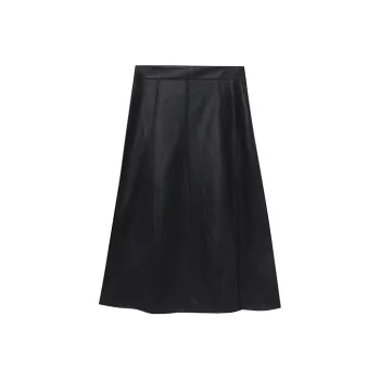 HAPG Leather Long Skirts Women's