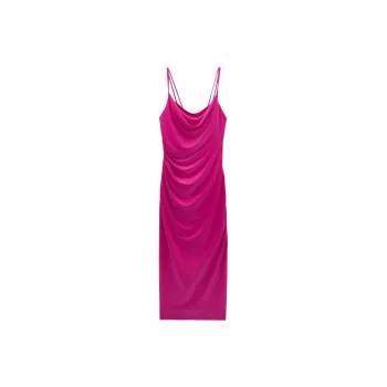 ZARA Slip Dresses Women's Dark Purple Red
