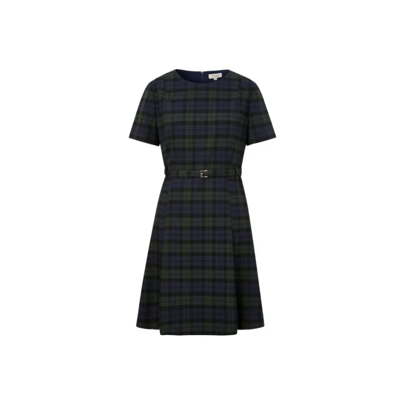 E.land Short Sleeved Dresses Women's Hunter Green-0