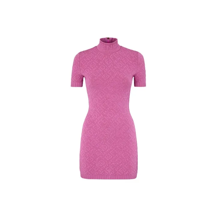 FENDI X Skims Embossed Short Sleeve Dress Colorado-0