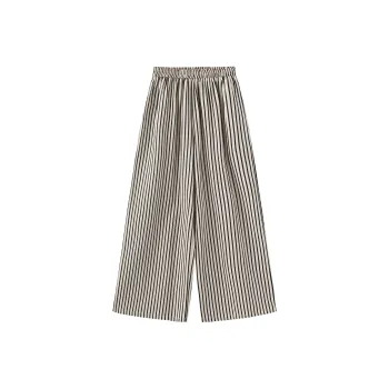 CUBIC Casual Pants Women's Black White Stripes