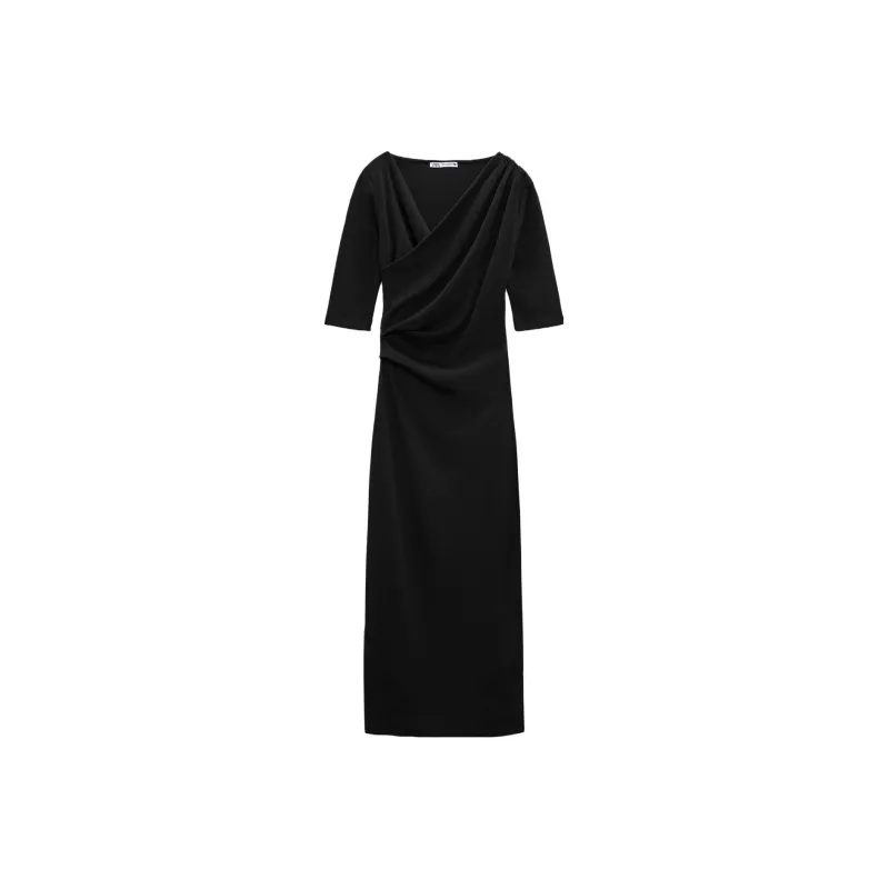 ZARA Short-Sleeved Dresses Women's Black-0