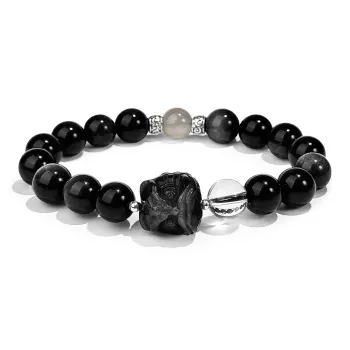 PUTUOSHANWENCHUANG Obsidian Bracelets Unisex