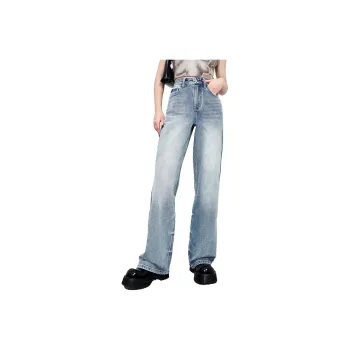 ELF SACK Jeans Women's Washed Denim Blue