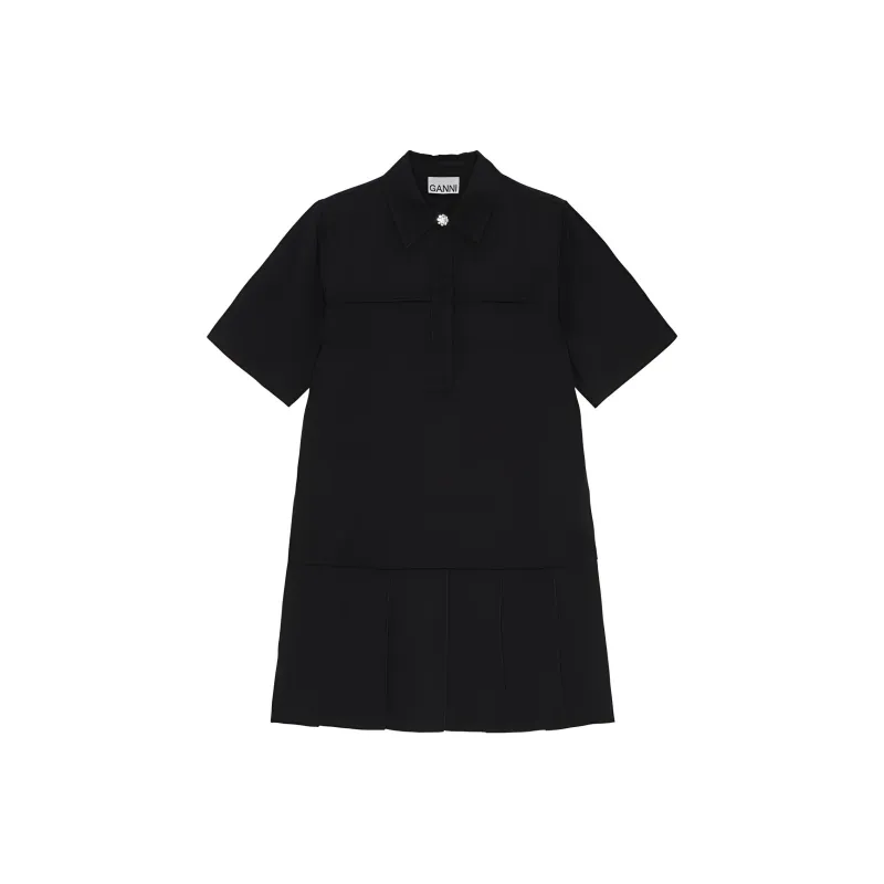 GANNI Pleated Shirt Dress-0