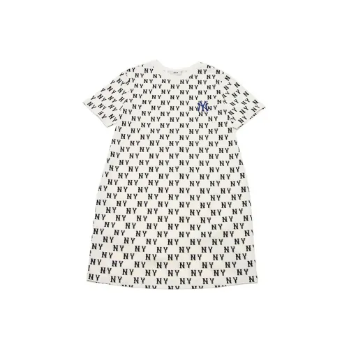 MLB New York Yankees SS24 Short Sleeved Dresses Women's Cream