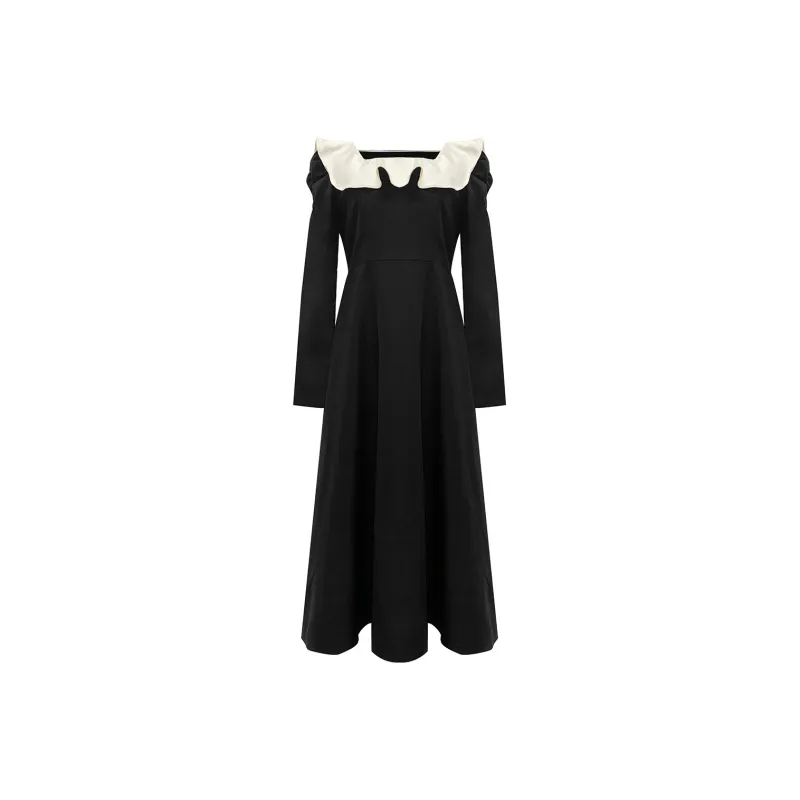 FOREVER 21 A Line Skirt Dress Black-0