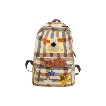 Homeboisportclub Nylon Backpack Unisex Yellow Plaid