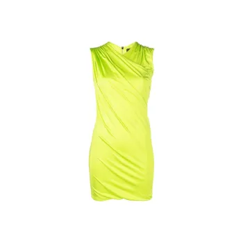 VERSACE Draped-Effect Sleeveless Mini Dress