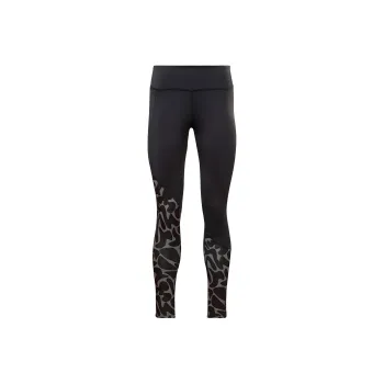 Reebok Running Printed Leggings Casual Pants Women's Black