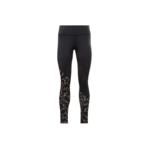 Reebok Running Printed Leggings Casual Pants Women's Black