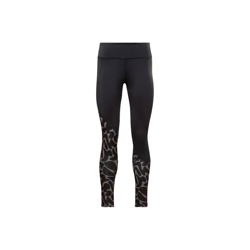 Reebok Running Printed Leggings Casual Pants Women's Black-0
