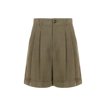 WOOLRICH High Waist Turn Up Hem Shorts