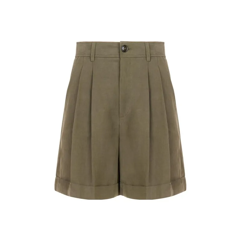 WOOLRICH High Waist Turn Up Hem Shorts-0