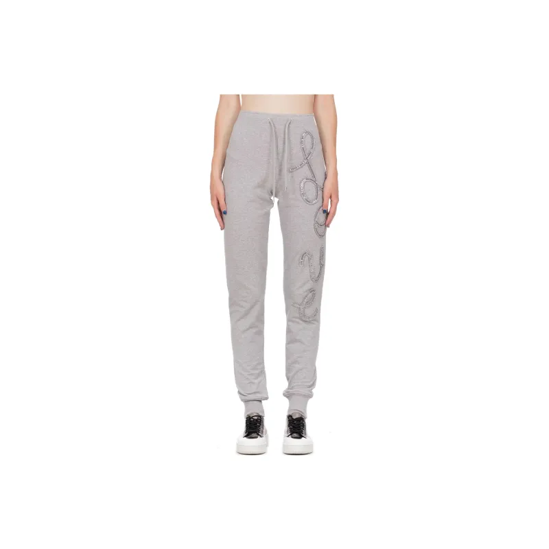 LOVE MOSCHINO Knitted Sweatpants Women's Gray-0