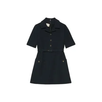 GUCCI FW21 Short-Sleeved Dresses Women's Marine Blue