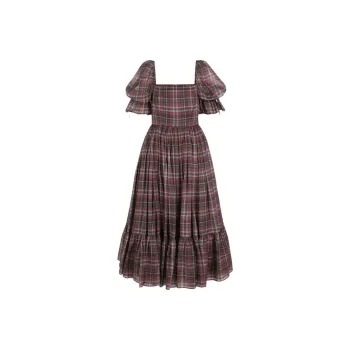 Selkie Collection FW24 Short Sleeved Dress Women's British Rock Plaid