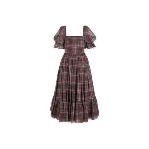 Selkie Collection FW24 Short Sleeved Dress Women's British Rock Plaid
