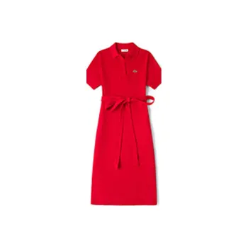 LACOSTE Short Sleeved Dresses Women's Red