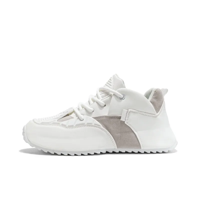 TELENT Slip Resistant, Abrasion Resistant, Waterproof Low Top Chunky Sneakers Men's White-0