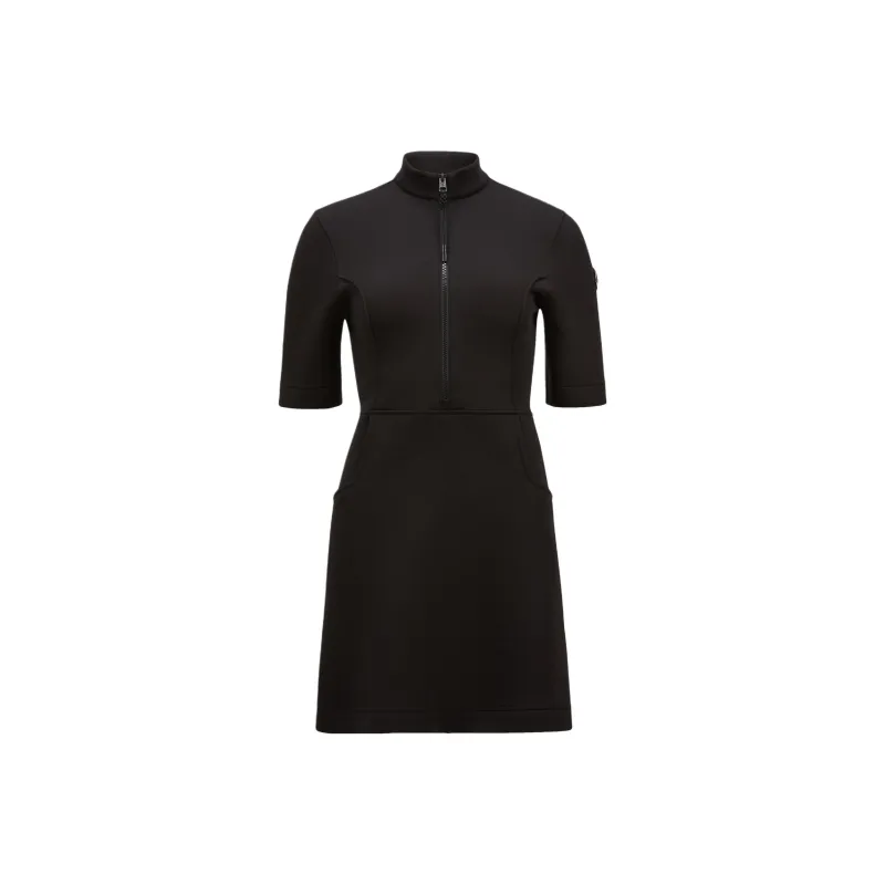 Moncler Year Of The Snake Patch Neoprene Mini Dress Black-0