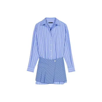 Maje Layered Striped Mini Dress