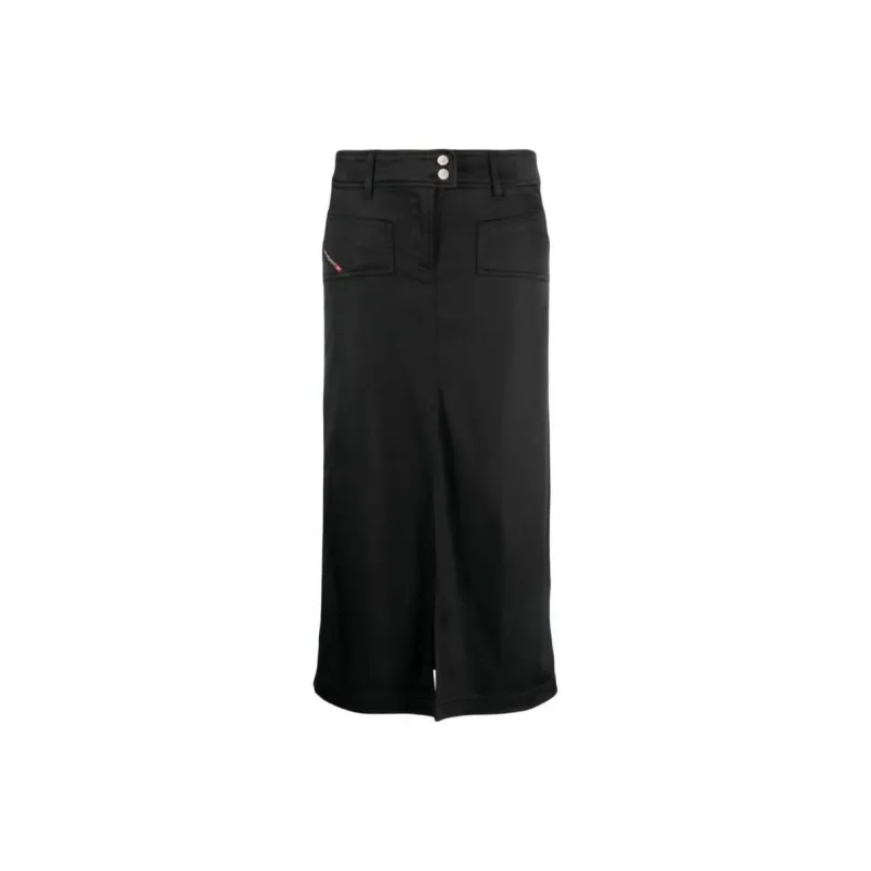 DIESEL Denim Long Skirts Women's Black-0