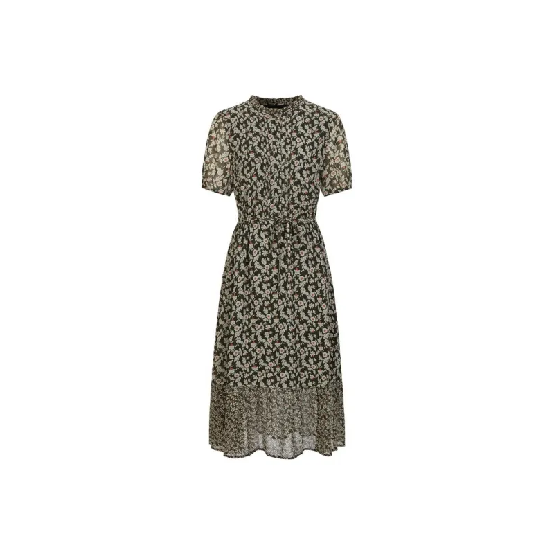 JZ. ANNAKRO Short Sleeved Dress Women's Floral Black-0