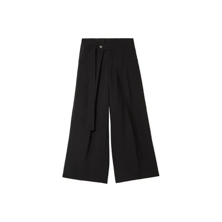 LOEWE Luxury Cropped Belted Pants 'Black'-0