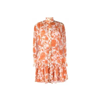 Zimmermann SS22 Long Sleeved Dress Women's Orange