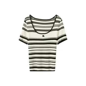 3COLOUR Knitwear Women's Black Rice Stripes