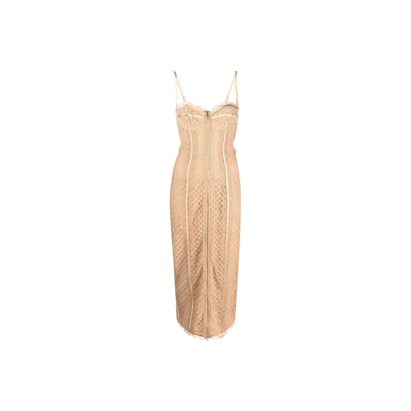 GUCCI GG lace Corset Midi Dress-0