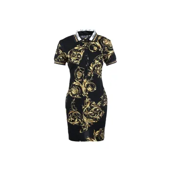 VERSACE JEANS COUTURE Short Sleeved Dresses Women's Black