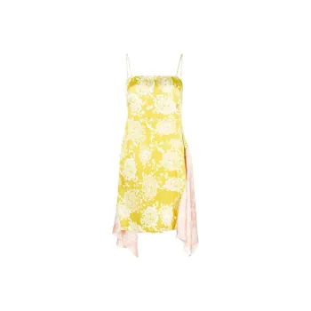 DSQUARED 2 Floral Printed Asymmetric Hem Draped Dress