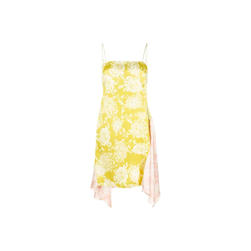 DSQUARED 2 Floral Printed Asymmetric Hem Draped Dress-0