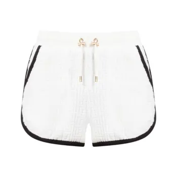 BALMAIN Monogram-motif Towel-finish Shorts