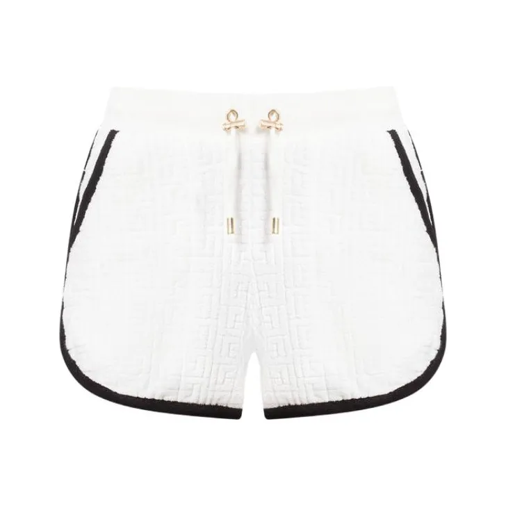 BALMAIN Monogram motif Towel finish Shorts-0
