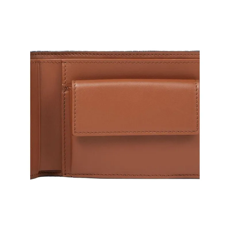 FENDI FF Leather Wallet Unisex Blue-3