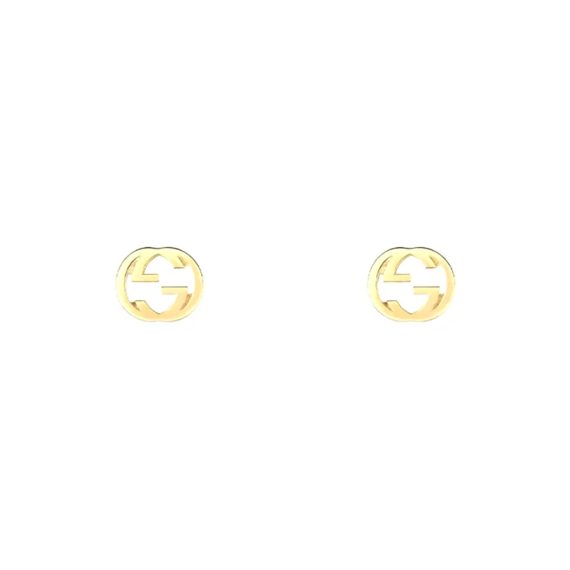 GUCCI 18K Gold Stud Earrings Unisex Gold-0