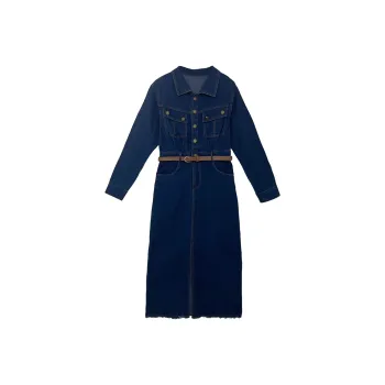 Icicofficial Long-Sleeved Dresses Women's Blue