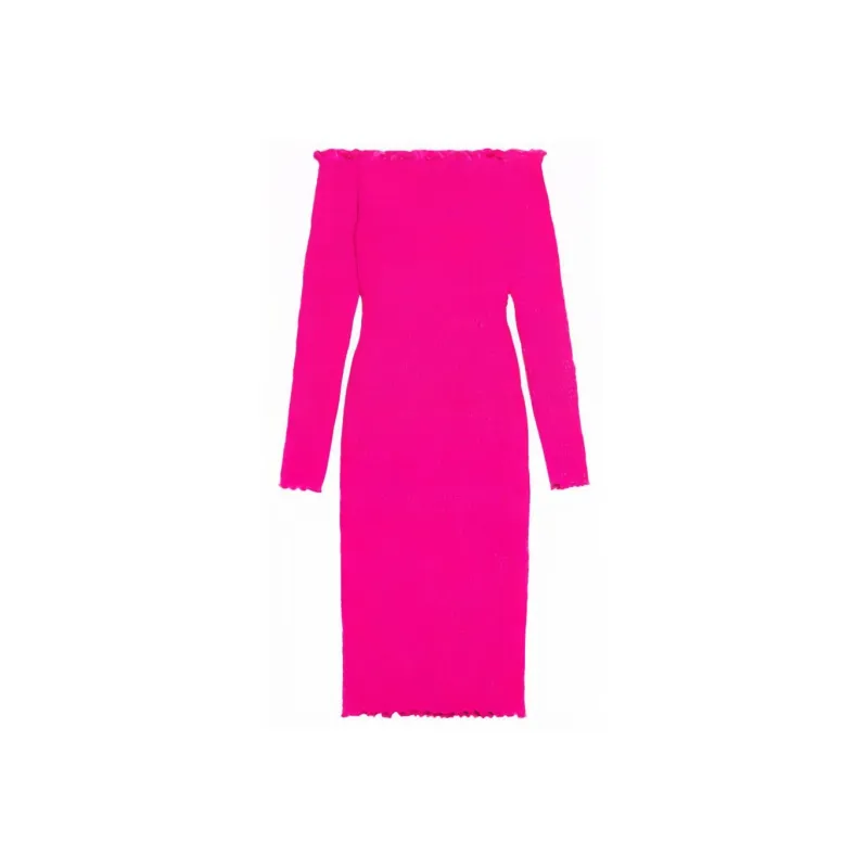 Balenciaga Smocked Mini Dress 'Lipstick Pink'-0