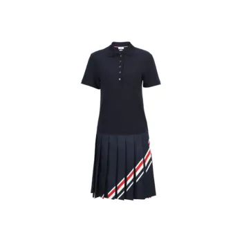 THOM BROWNE· Short Sleeved Dress Women's Black