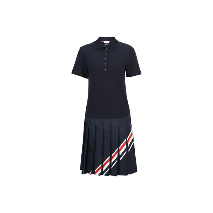 THOM BROWNE· Short Sleeved Dress Women's Black-0