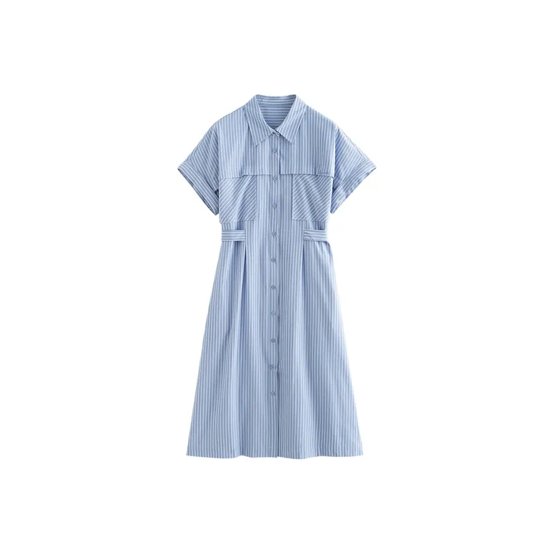 Initial Language Short Sleeved Dress Women's-1