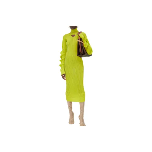 Bottega Veneta Long-Sleeved Dresses Women's Mustard Green