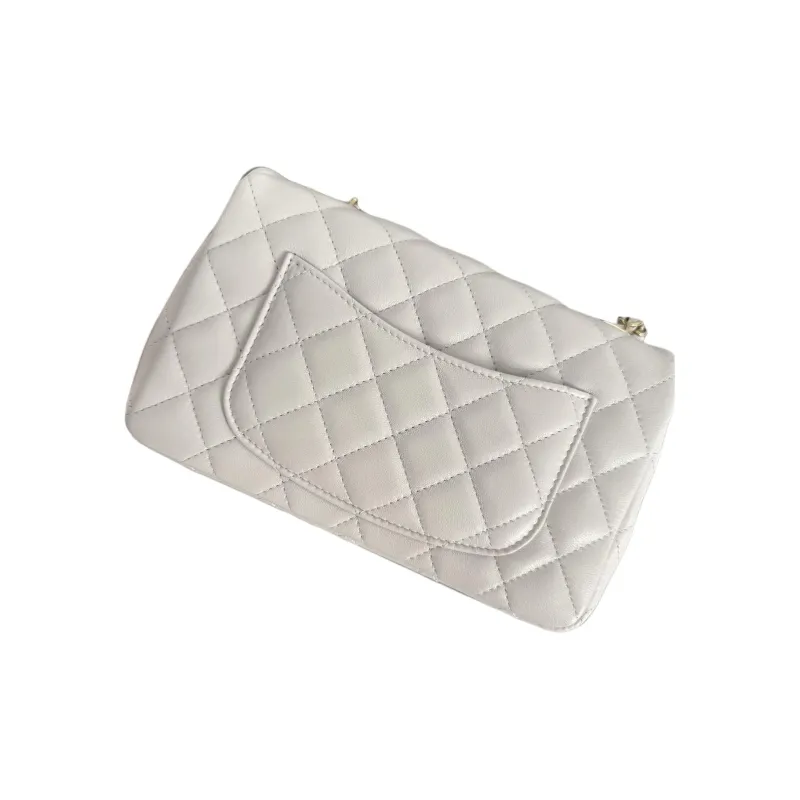 CHANEL Classic Flap CF Sheepskin Flap Bag, Shoulder Bag, Crossbody Bag Mini Women's Light Gray-1