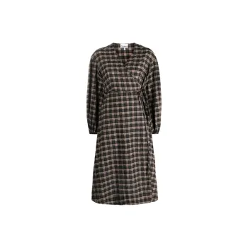 GANNI Long-Sleeved Dresses Women's Brown